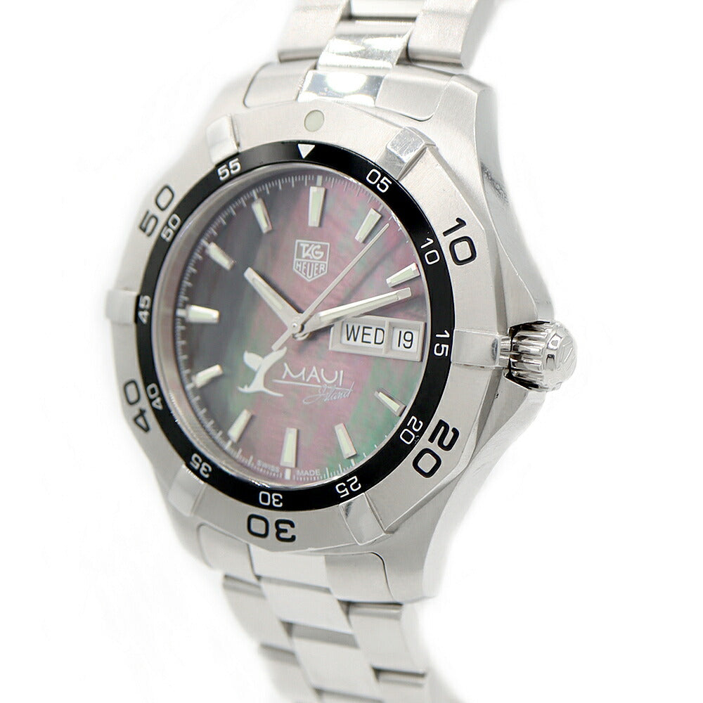 内部点検済 TAG Heuer タグホイヤー アクアレーサー マウイ島 700本限定 WAF2012 BA0818 300m防水 デイデイト ブラックシェル SS ステンレス メンズ 自動巻き【6ヶ月保証】【腕時計】【中古】