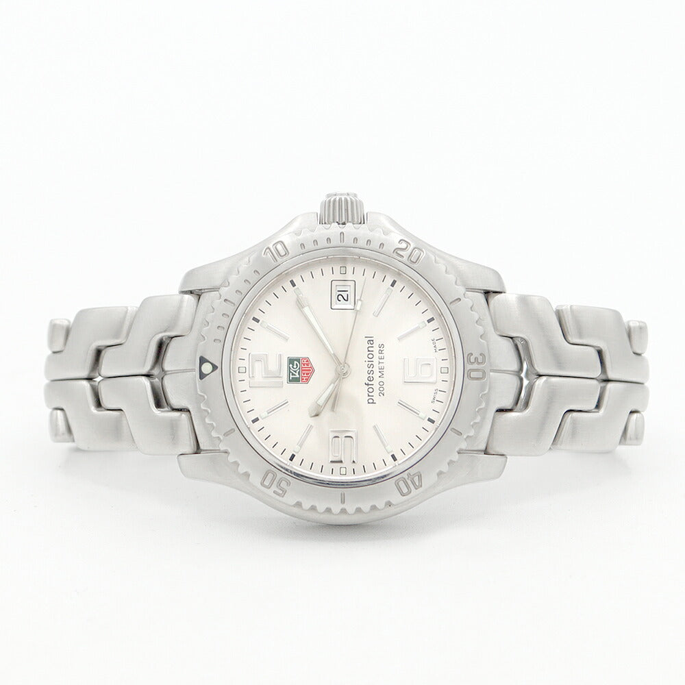 電池交換済 TAG Heuer タグホイヤー リンク プロフェッショナル WT1112 BA0550 200m防水 デイト シルバー SS ステンレス メンズ クォーツ【6ヶ月保証】【腕時計】【中古】