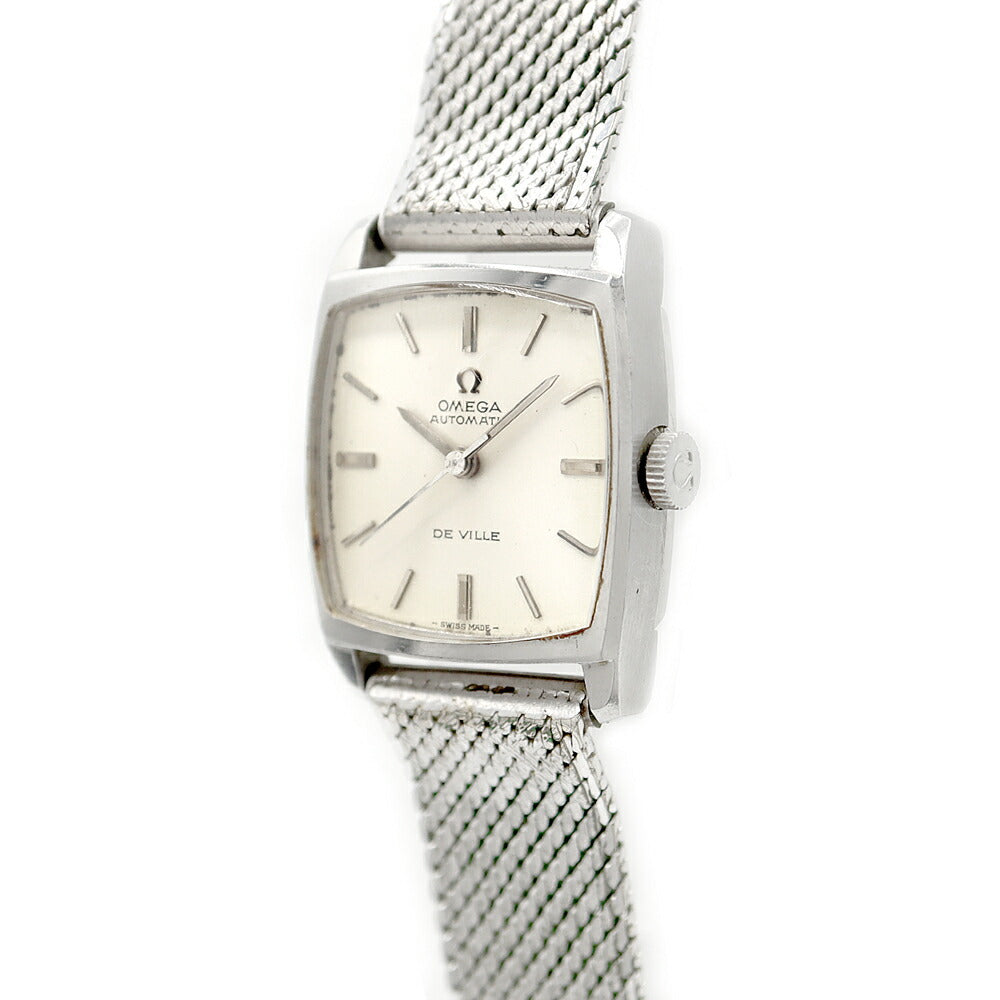 OMEGA オメガ DeVille デビル スクエア 561.010 Cal.671 24石 シルバー SS ステンレス レディース 自動巻き アンティーク ヴィンテージ デヴィル【腕時計】【中古】