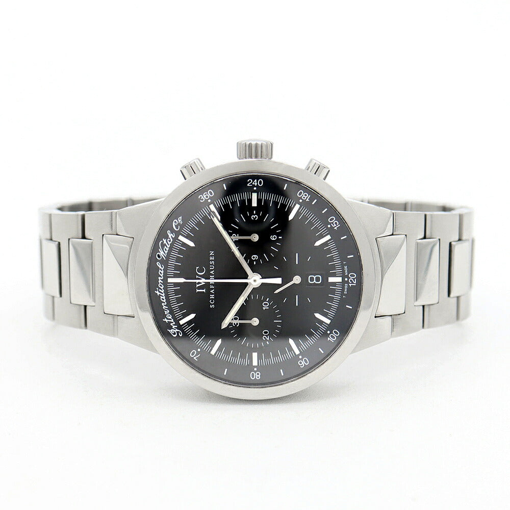 電池交換済 IWC インターナショナルウォッチカンパニー GST クロノグラフ メカニカルクォーツ IW372702 デイト 120m防水 スモールセコンド 黒 ブラック SS ステンレス メンズ クォーツ メカクォーツ【6ヶ月保証】【腕時計】【中古】
