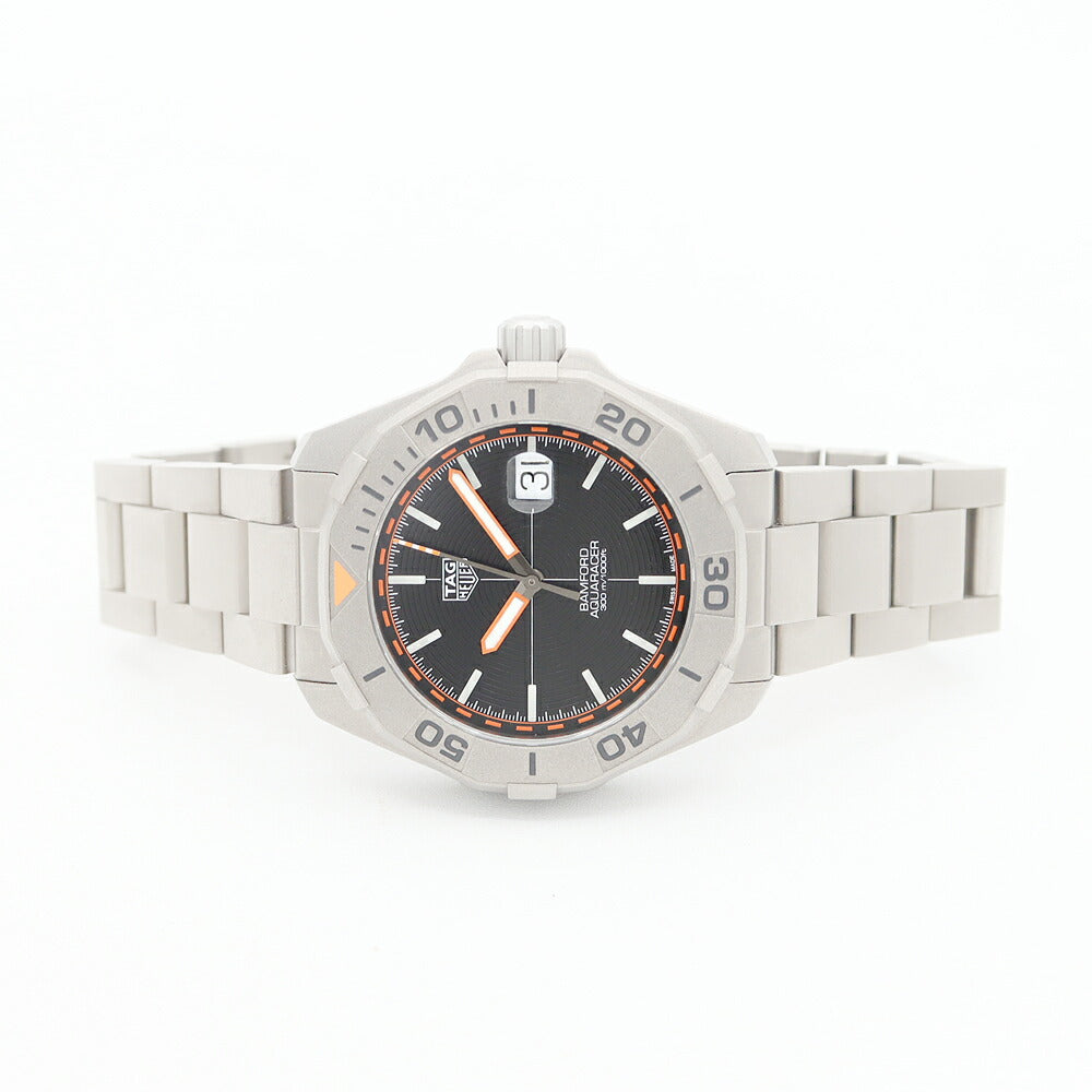 内部点検済 TAG Heuer タグホイヤー アクアレーサー バンフォード リミテッドエディション 世界限定1500本 WAY208F BF0638 デイト 300m防水 黒 ブラック Ti チタン メンズ 自動巻き【6ヶ月保証】【腕時計】【中古】