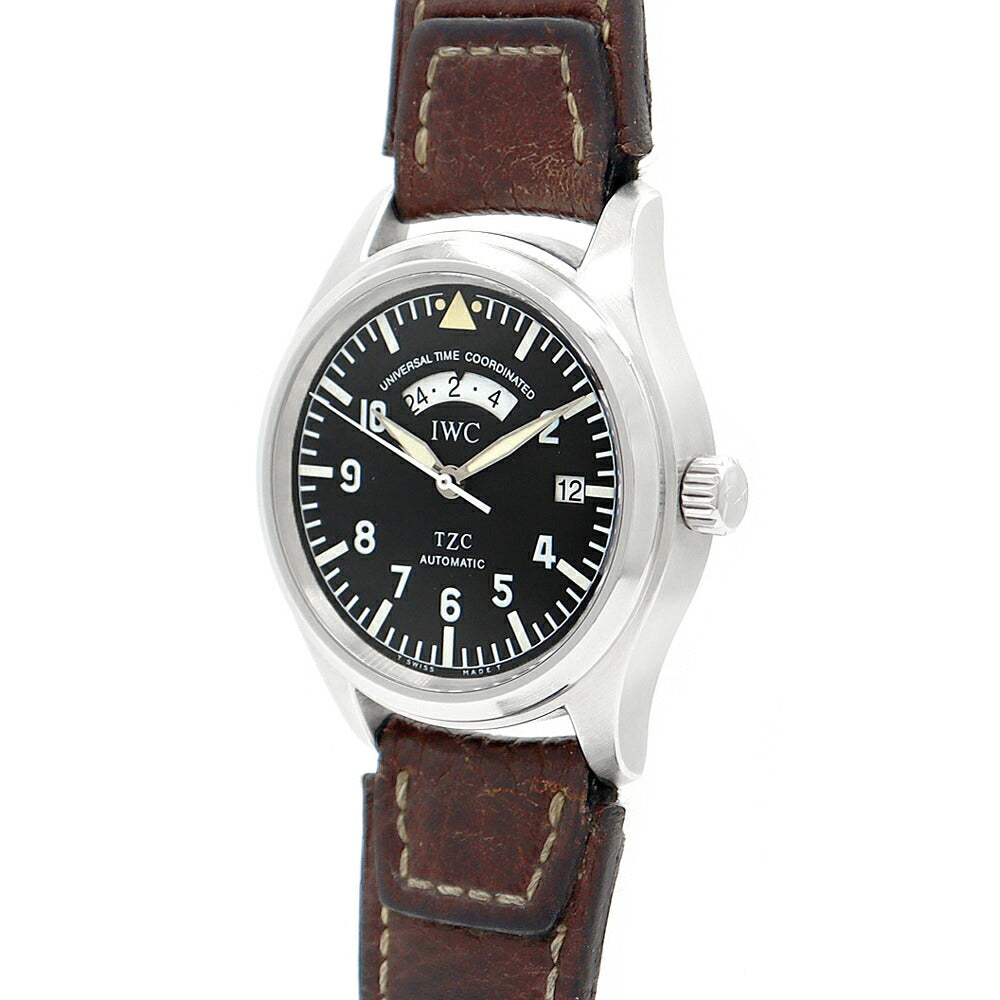 IWC インターナショナルウォッチカンパニー フリーガー UTC IW325101 デイト 黒 ブラック SS ステンレス 純正ベルト 純正尾錠 メンズ 自動巻き【6ヶ月保証】【腕時計】【中古】