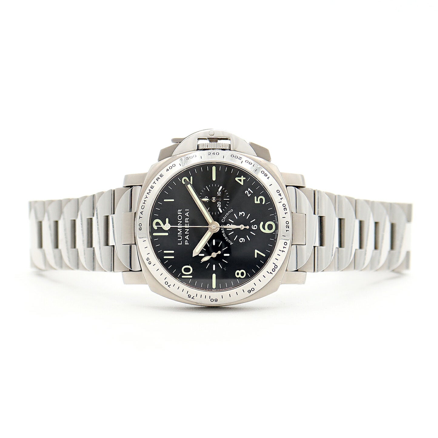 PANERAI パネライ LUMINOR ルミノール クロノグラフ PAM00072 C番 200m防水 裏スケ スモールセコンド 黒 ブラック SS ステンレス Ti チタン メンズ 自動巻き【6ヶ月保証】【腕時計】【中古】
