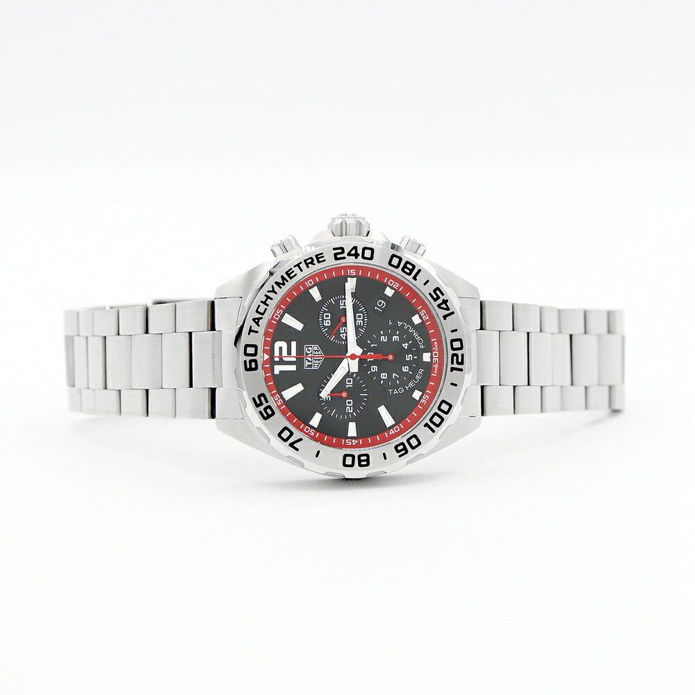電池交換済 TAG Heuer タグホイヤー フォーミュラ1 クロノグラフ CAZ101Y BA0842 200m防水 デイト スモールセコンド 黒 ブラック SS ステンレス メンズ クォーツ フォーミュラー1【6ヶ月保証】【腕時計】【中古】