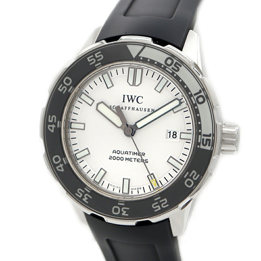 内部点検済 IWC インターナショナルウォッチカンパニー アクアタイマー 2000 IW356806 2000m防水 デイト 白 ホワイト SS ステンレス 純正ベルト 純正尾錠 メンズ 自動巻き【6ヶ月保証】【腕時計】【中古】