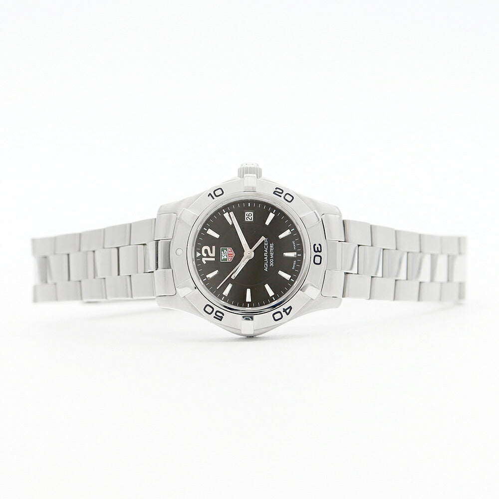 電池交換済 TAG Heuer タグホイヤー アクアレーサー WAF1410 BA0812 デイト 300m防水 黒 ブラック SS ステンレス レディース クォーツ【6ヶ月保証】【腕時計】【中古】