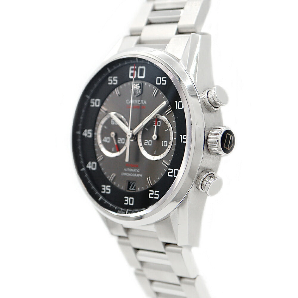 TAG Heuer タグホイヤー カレラ キャリバー36 クロノグラフ フライバック CAR2B10 BA0799 デイト 裏スケ 100m防水 黒 ブラック グレー SS ステンレス メンズ 自動巻き【6ヶ月保証】【腕時計】【中古】