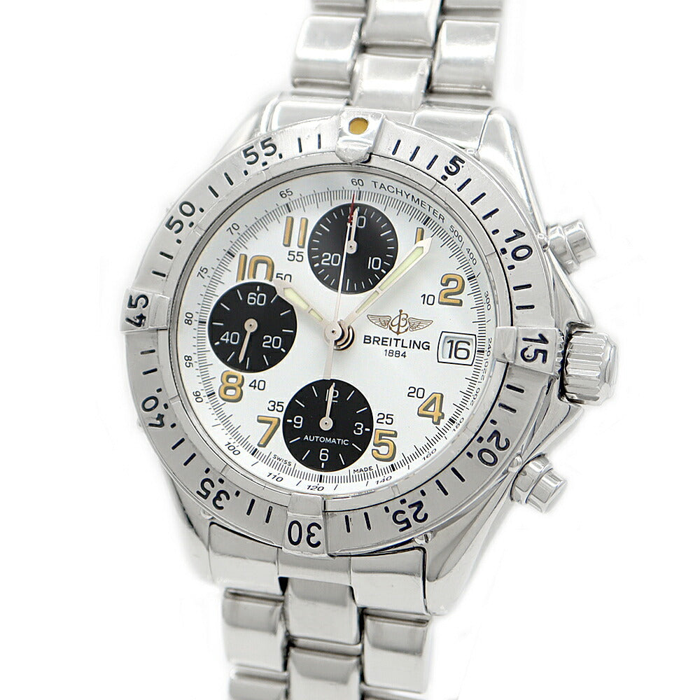 BREITLING ブライトリング コルト クロノグラフ A13035 デイト 100m防水 白 ホワイト SS ステンレス メンズ 自動巻き【6ヶ月保証】【腕時計】【中古】