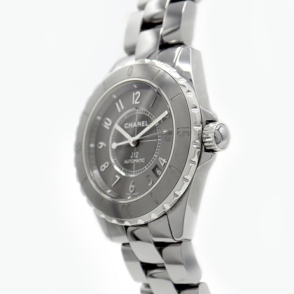 内部点検済 CHANEL シャネル J12 クロマティック 38mm H2979 デイト グレー チタンセラミック SS ステンレス メンズ 自動巻き 【6ヶ月保証】【腕時計】【中古】