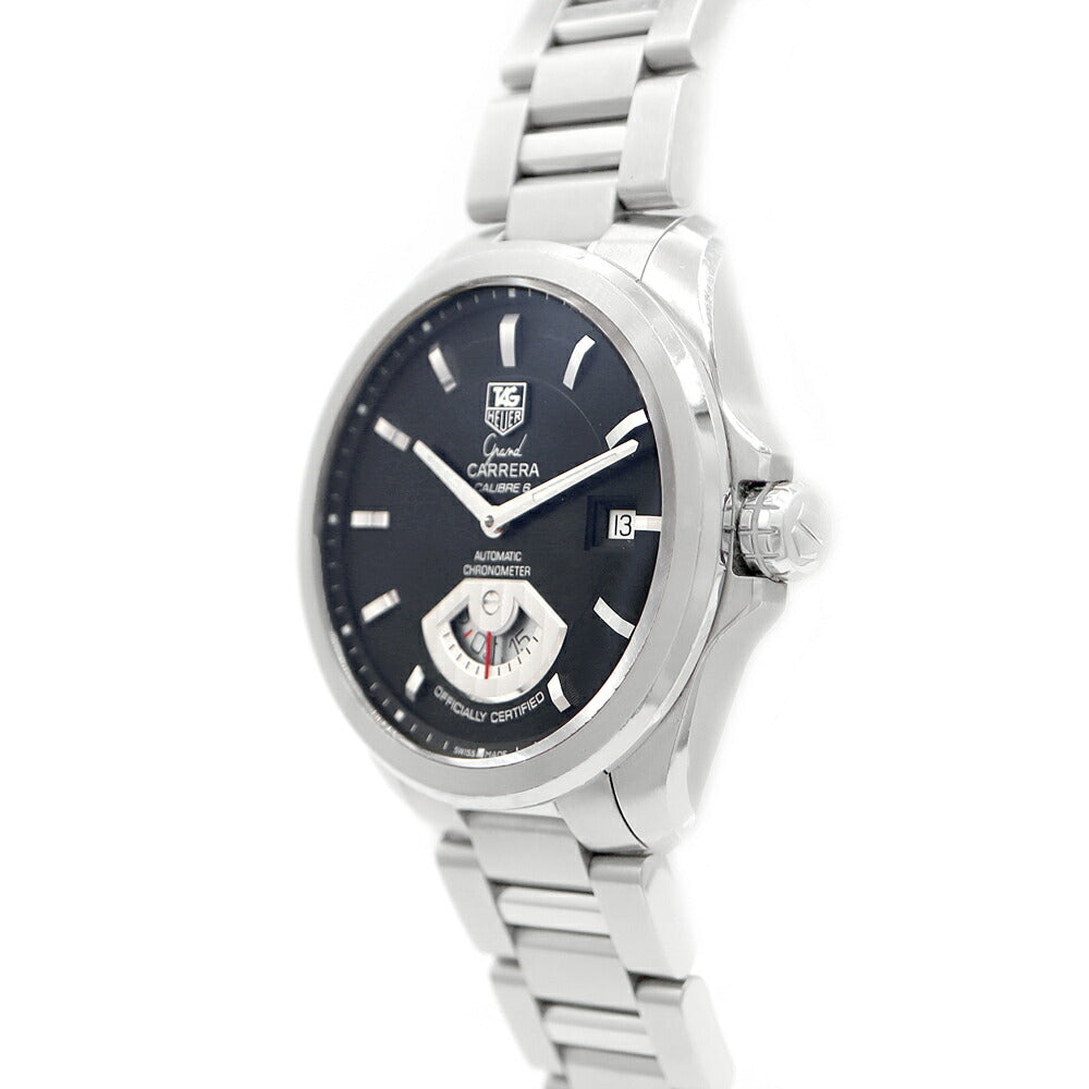 内部点検済 TAG Heuer タグホイヤー グランドカレラ キャリバー6 WAV511A BA0900 デイト 裏スケ 黒 ブラック SS ステンレス メンズ 自動巻き【6ヶ月保証】【腕時計】【中古】