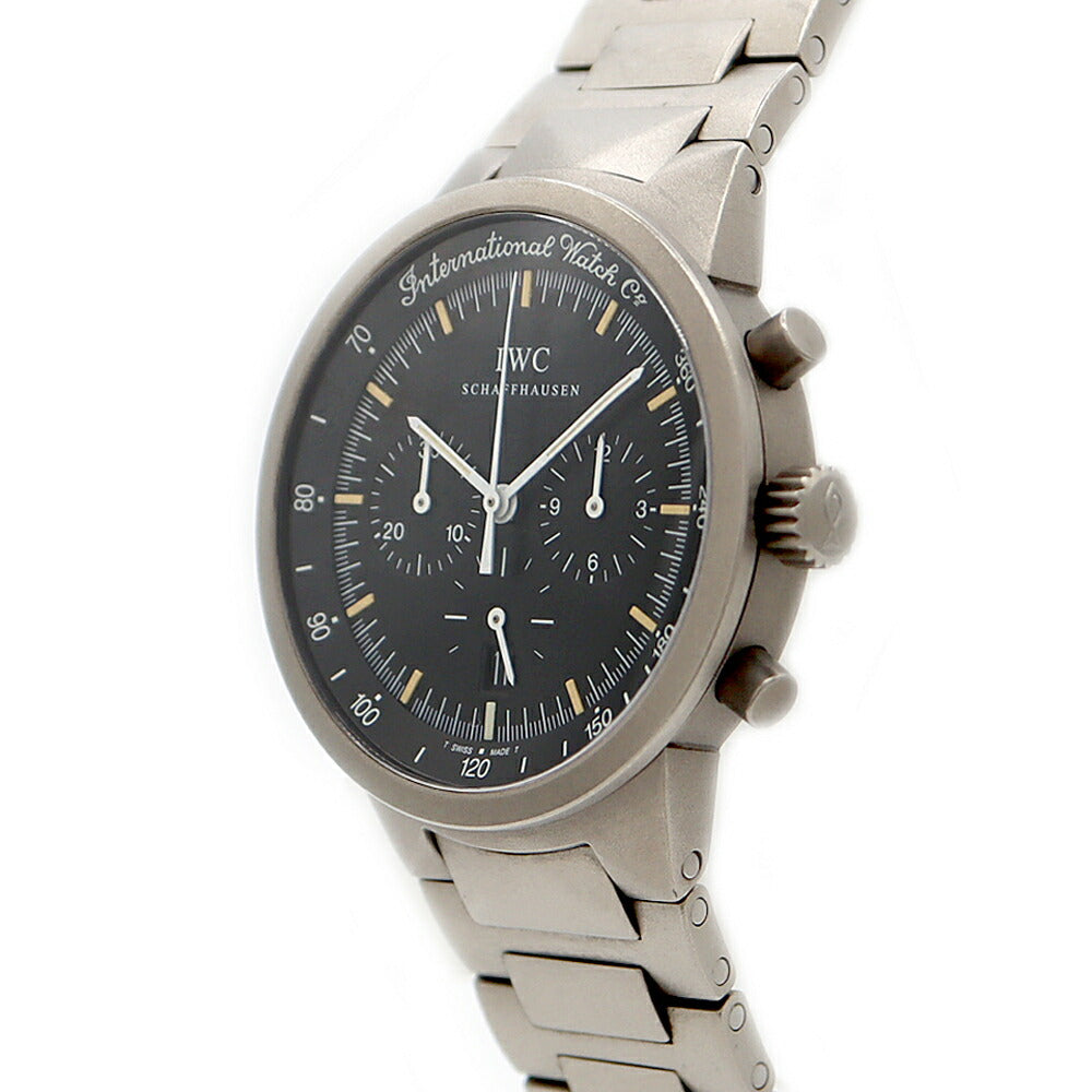 電池交換済 IWC インターナショナルウォッチカンパニー GST クロノグラフ IW372701 デイト スモールセコンド 黒 ブラック TI チタン メンズ クォーツ 【6ヶ月保証】【腕時計】【中古】