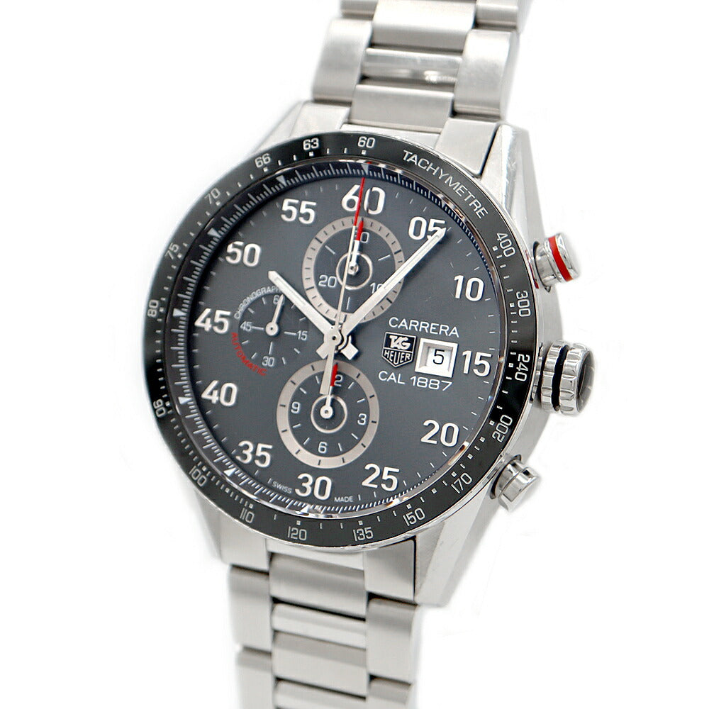 TAG Heuer タグホイヤー カレラ キャリバー1887 クロノグラフ CAR2A11 BA0799 デイト 100m防水 裏スケ グレー SS ステンレス CE セラミック メンズ 自動巻き【6ヶ月保証】【腕時計】【中古】