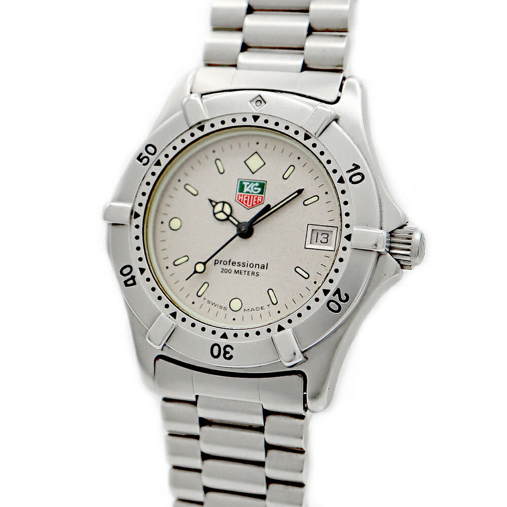 電池交換済 TAG Heuer タグホイヤー 2000シリーズ プロフェッショナル 962.213R 200m防水 デイト グレー SS ステンレス メンズ【6ヶ月保証】【腕時計】【中古】