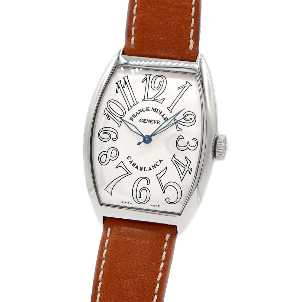 FRANCK MULLER フランクミュラー カサブランカ 6850MC 白 ホワイト SS ステンレス 純正ベルト 純正尾錠 メンズ 自動巻き【6ヶ月保証】【中古】【腕時計】