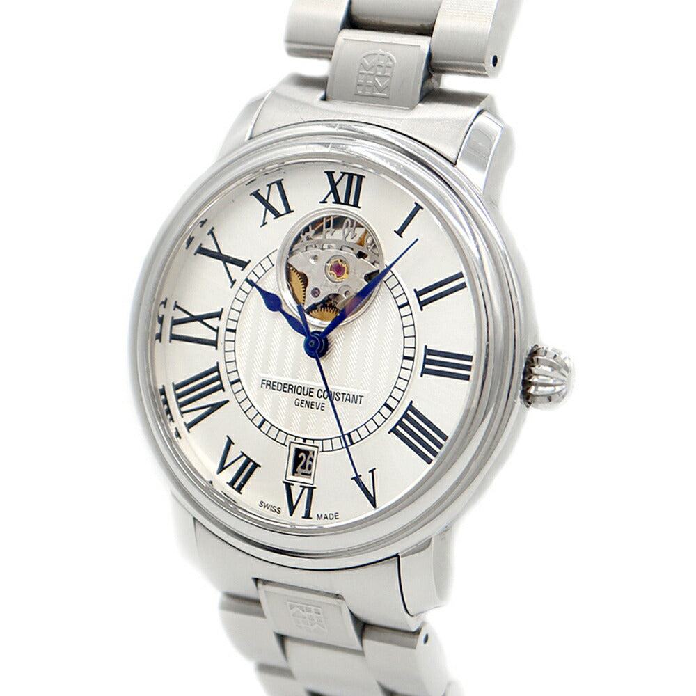 FREDERIQUE CONSTANT フレデリックコンスタント クラシック ハートビート FC-303/315X3P6 315MS3P6B オープンハート デイト 裏スケ シルバー SS ステンレス メンズ 自動巻き【6ヶ月保証】【腕時計】【中古】