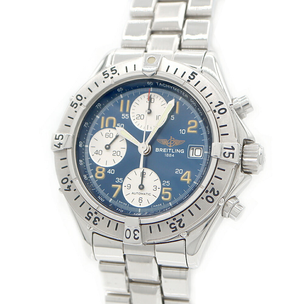BREITLING ブライトリング コルト クロノグラフ A13035 100m防水 スモールセコンド デイト 青 ブルー SS ステンレス メンズ 自動巻き【6ヶ月保証】【腕時計】【中古】