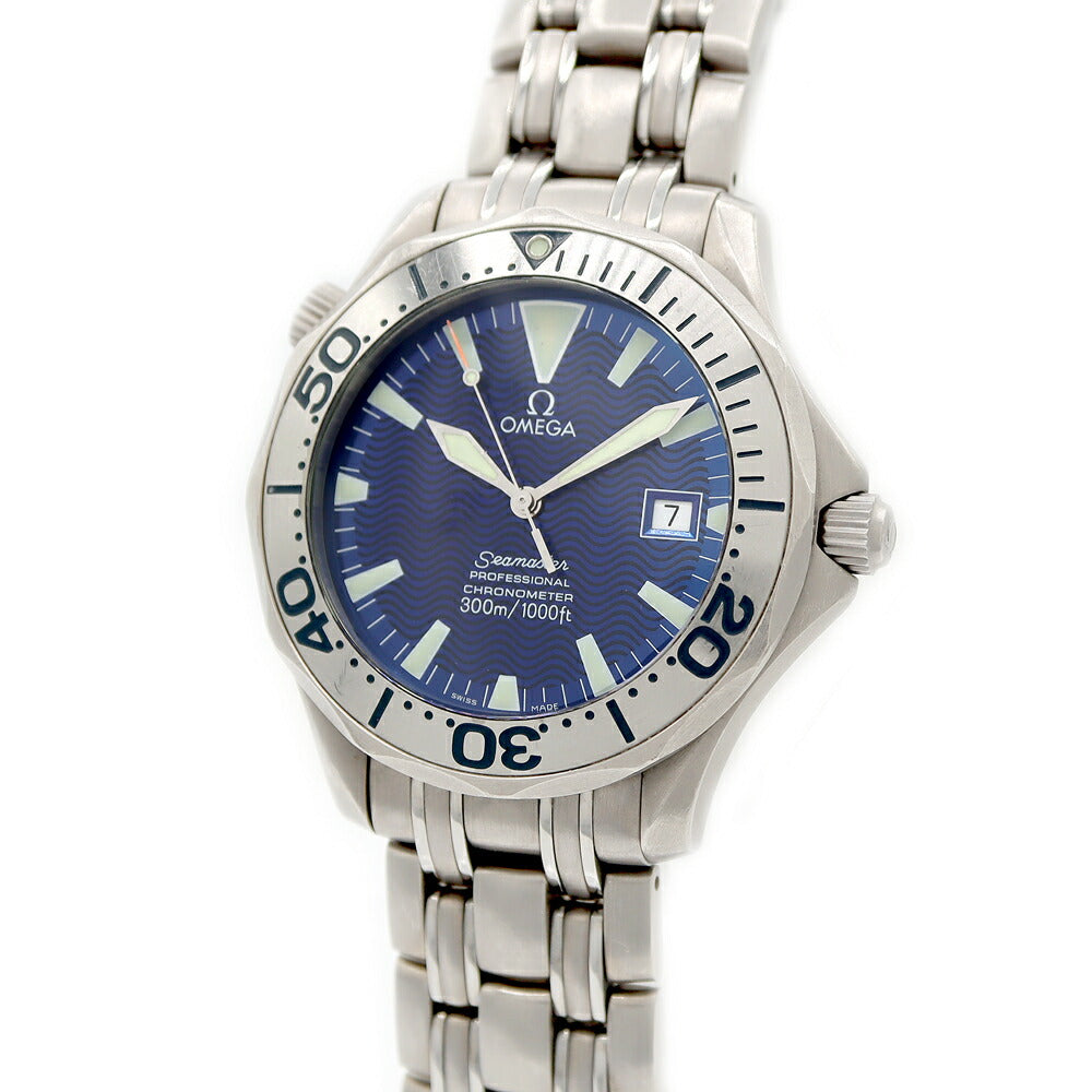 OMEGA オメガ シーマスター プロフェッショナル300 2231.80 300m防水 デイト 青 ブルー Ti チタン メンズ 自動巻き【6ヶ月保証】【腕時計】【中古】