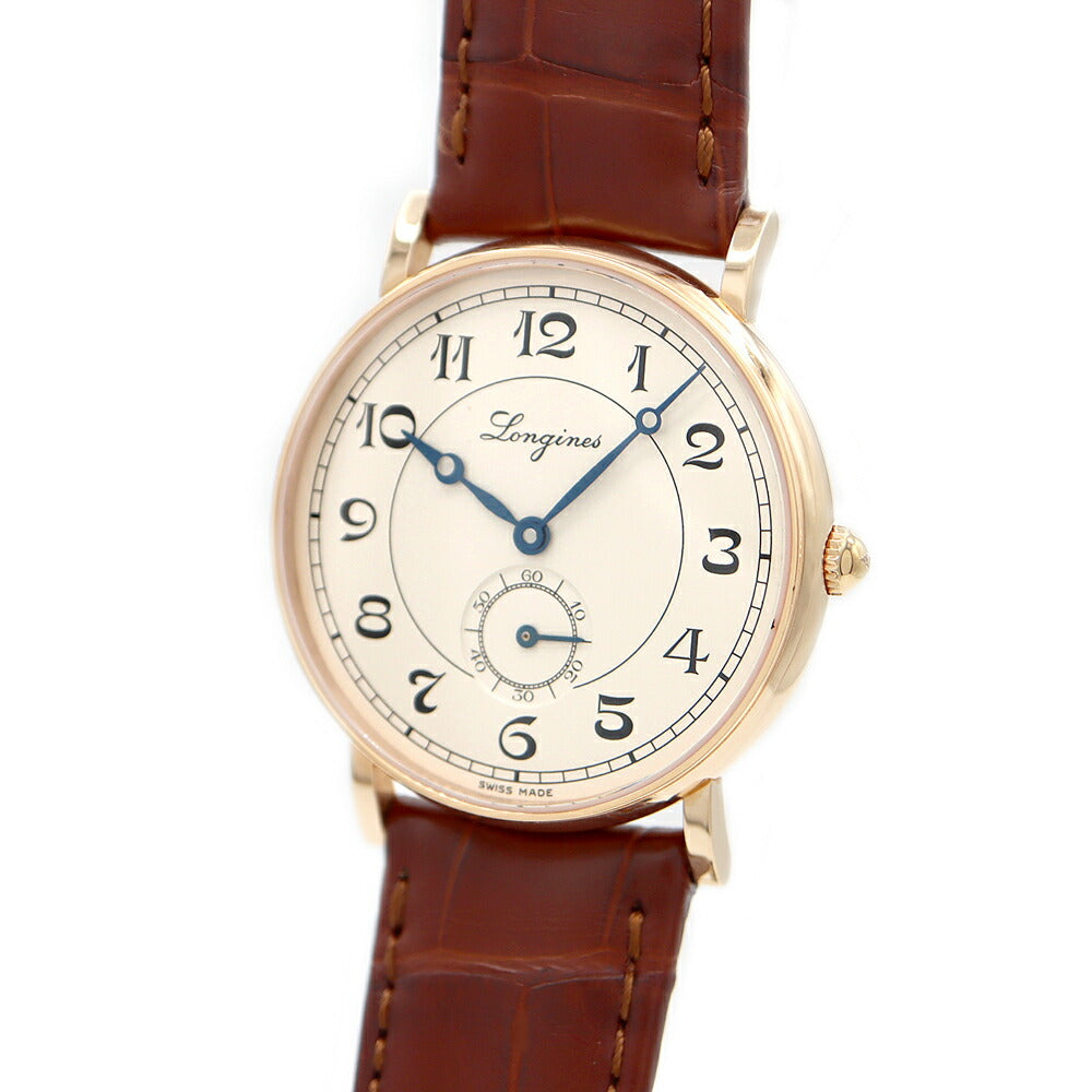 LONGINES ロンジン ヘリテージ クラッシック L4.767.8 裏スケ 白 ホワイト K18YG イエローゴールド 純正尾錠 純正ベルト メンズ 自動巻き【6ヶ月保証】【腕時計】【中古】