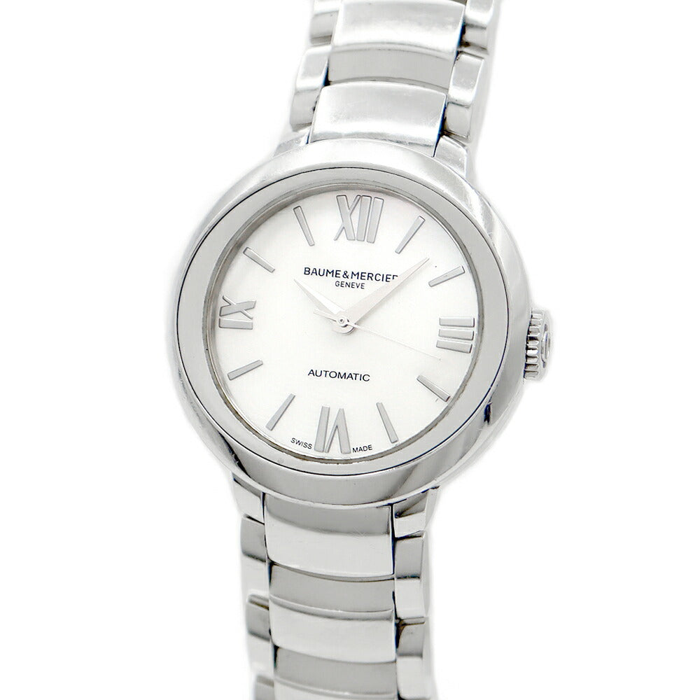 BAUME&MERCIER ボーム&メルシェ プロメス M0A10182 白 ホワイトシェル SS ステンレス レディース 自動巻き【6ヶ月保証】【腕時計】【中古】