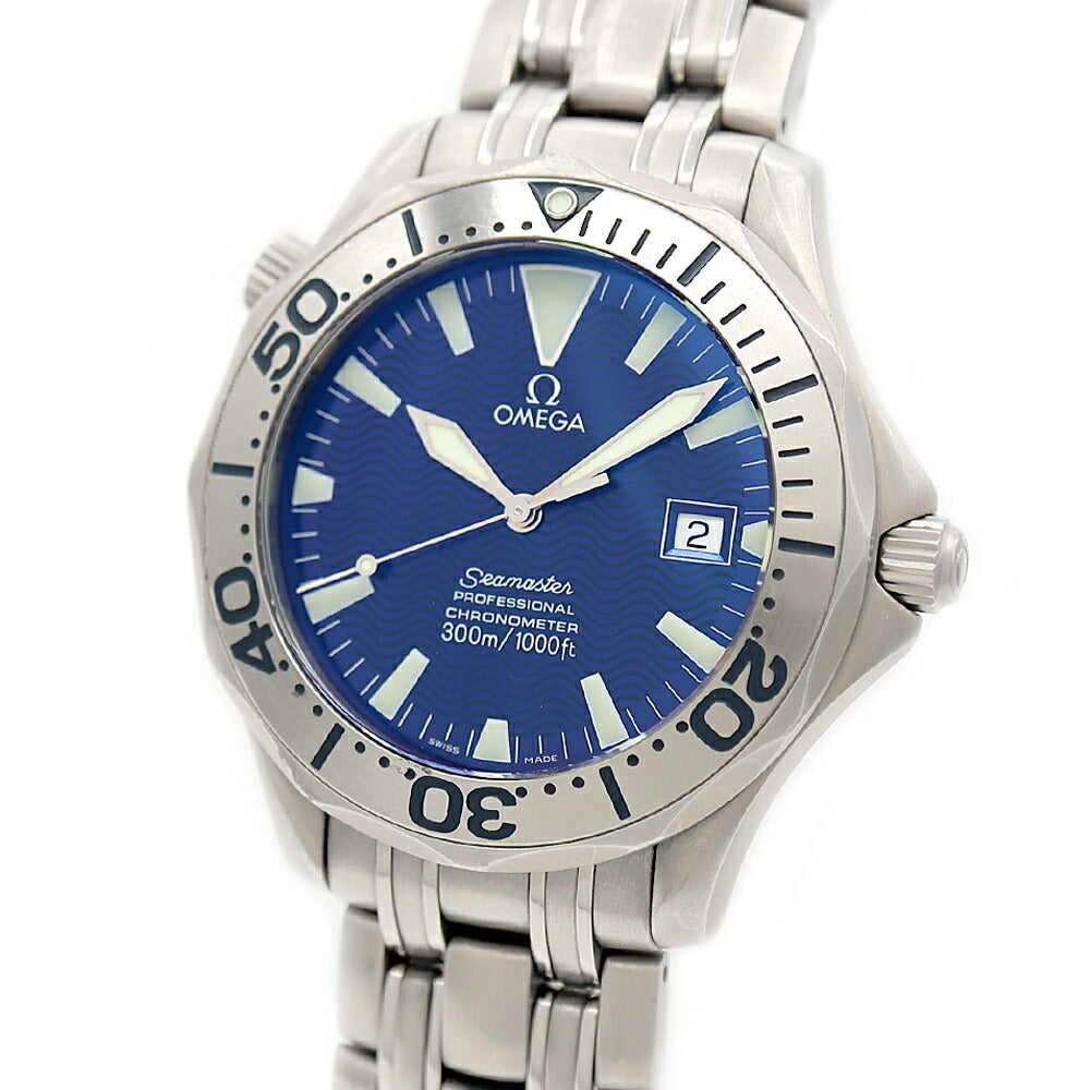 OMEGA オメガ シーマスター 300 プロフェッショナル 2231.80 300m防水 デイト 青 ブルーギョーシェ TI チタン メンズ 自動巻き【6ヶ月保証】【腕時計】【中古】