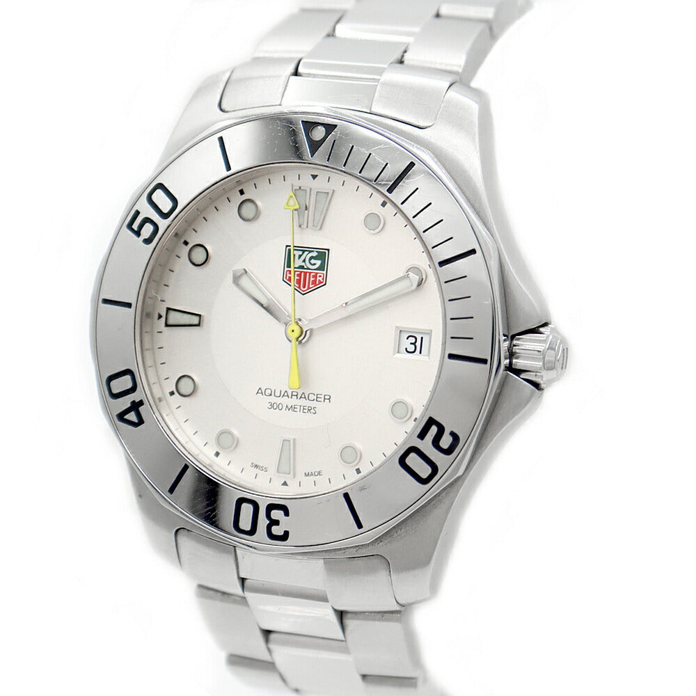 電池交換済 TAG Heuer タグホイヤー アクアレーサー WAB1111 BA0801 デイト 300m防水 シルバー SS ステンレス メンズ クォーツ【6ヶ月保証】【腕時計】【中古】