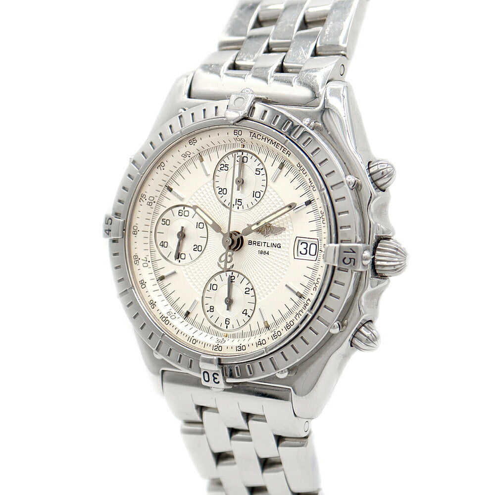 BREITLING ブライトリング クロノマット A13050 クロノグラフ 100m防水 デイト シルバー SS ステンレス メンズ 自動巻き【6ヶ月保証】【腕時計】【中古】