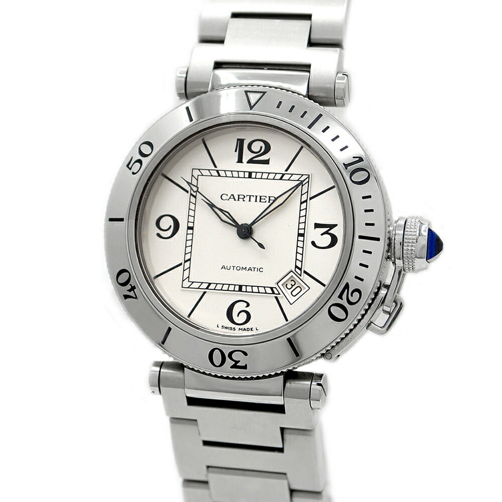 Cartier カルティエ パシャ シータイマー W31080M7 デイト 100m防水 シルバー SS ステンレス メンズ 自動巻き【6ヶ月保証】【腕時計】【中古】