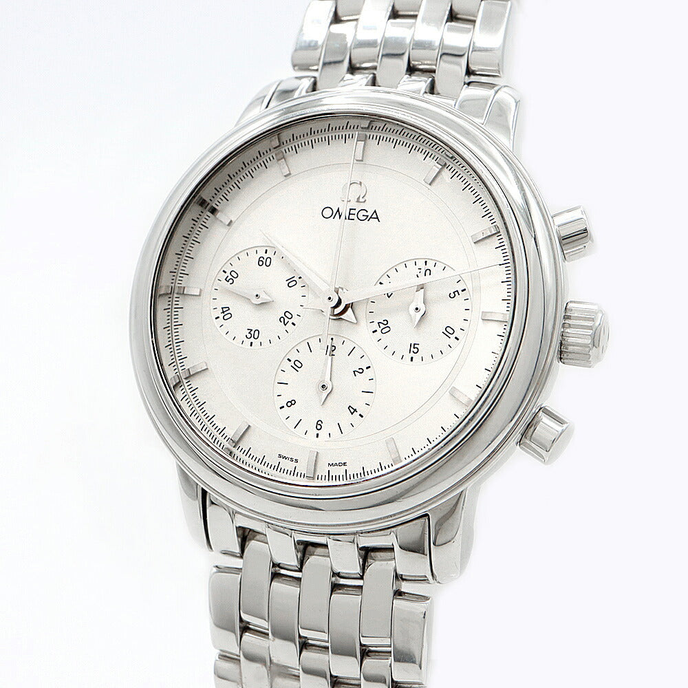 OMEGA オメガ デビル プレステージ クロノグラフ 4540.31 スモールセコンド シルバー SS ステンレス メンズ 手巻き デヴィル【6ヶ月保証】【腕時計】【中古】