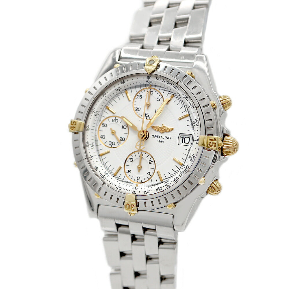 内部点検済 BREITLING ブライトリング クロノマット ビコロ B13050 クロノグラフ デイト 100m防水 白 ホワイト SS ステンレス YG イエローゴールド コンビ メンズ 自動巻き【6ヶ月保証】【腕時計】【中古】