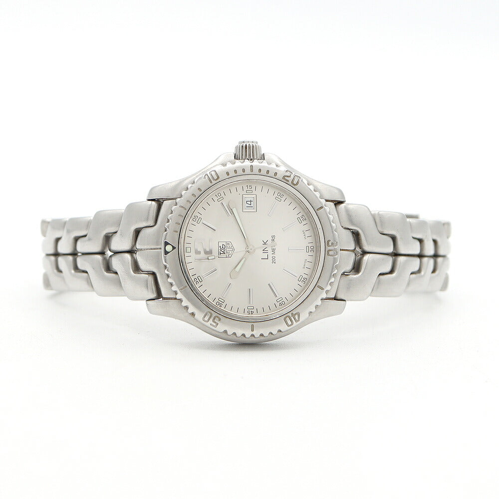 電池交換済 TAG Heuer タグホイヤー リンク WT1112 200m防水 デイト シルバー SS ステンレス メンズ クォーツ【6ヶ月保証】【腕時計】【中古】