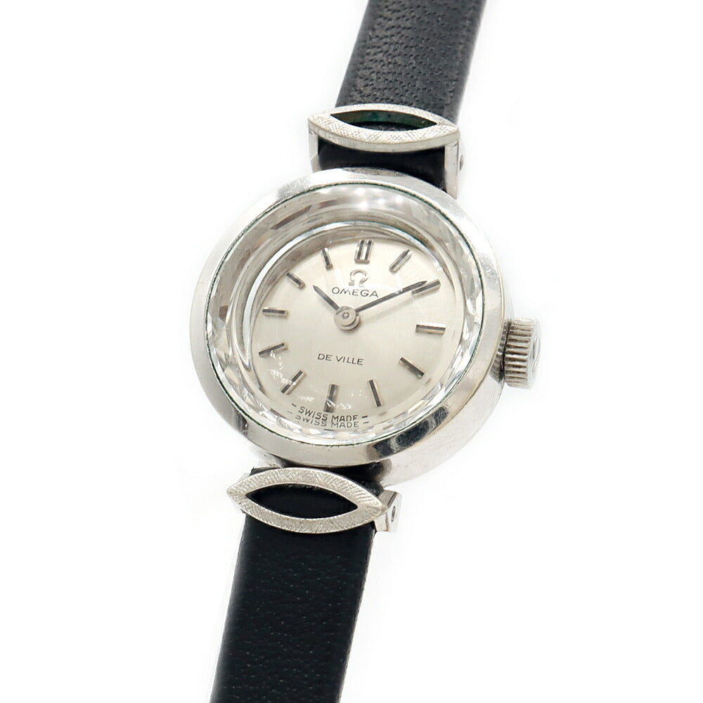 OMEGA オメガ DeVille デビル カットガラス 511.287 Cal.484 17石 シルバー SS ステンレス レディース 純正尾錠 手巻き アンティーク ヴィンテージ デヴィル【腕時計】【中古】