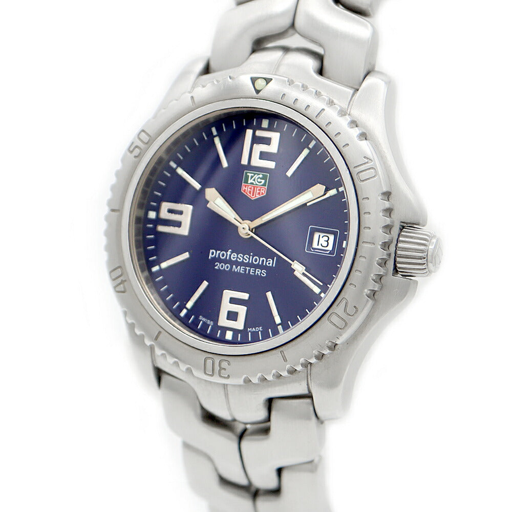 電池交換済 TAG Heuer タグホイヤー プロフェッショナル WT1111 デイト 200m防水 青 ブルー SS ステンレス メンズ クォーツ【6ヶ月保証】【腕時計】【中古】