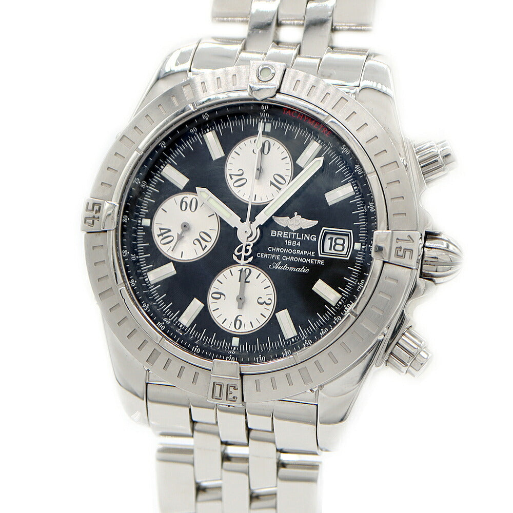 BREITLING ブライトリング クロノマット エボリューション A13356 クロノグラフ デイト 300m防水 黒 ブラック SS ステンレス メンズ 自動巻き【6ヶ月保証】【腕時計】【中古】