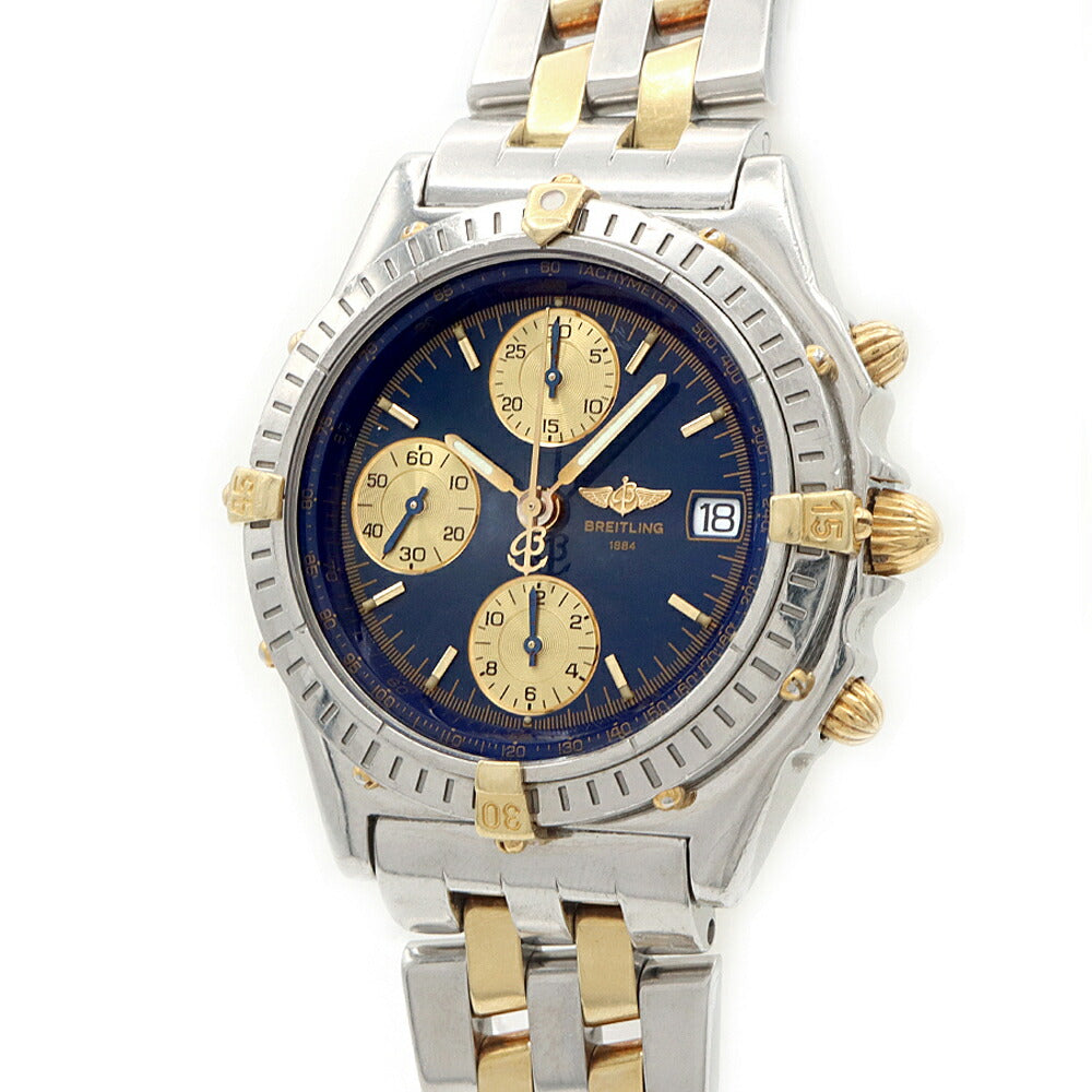 BREITLING ブライトリング クロノマット ビコロ B13050 クロノグラフ デイト 100m防水 青 ブルー SS ステンレス YG イエローゴールド コンビ メンズ 自動巻き【6ヶ月保証】【腕時計】【中古】