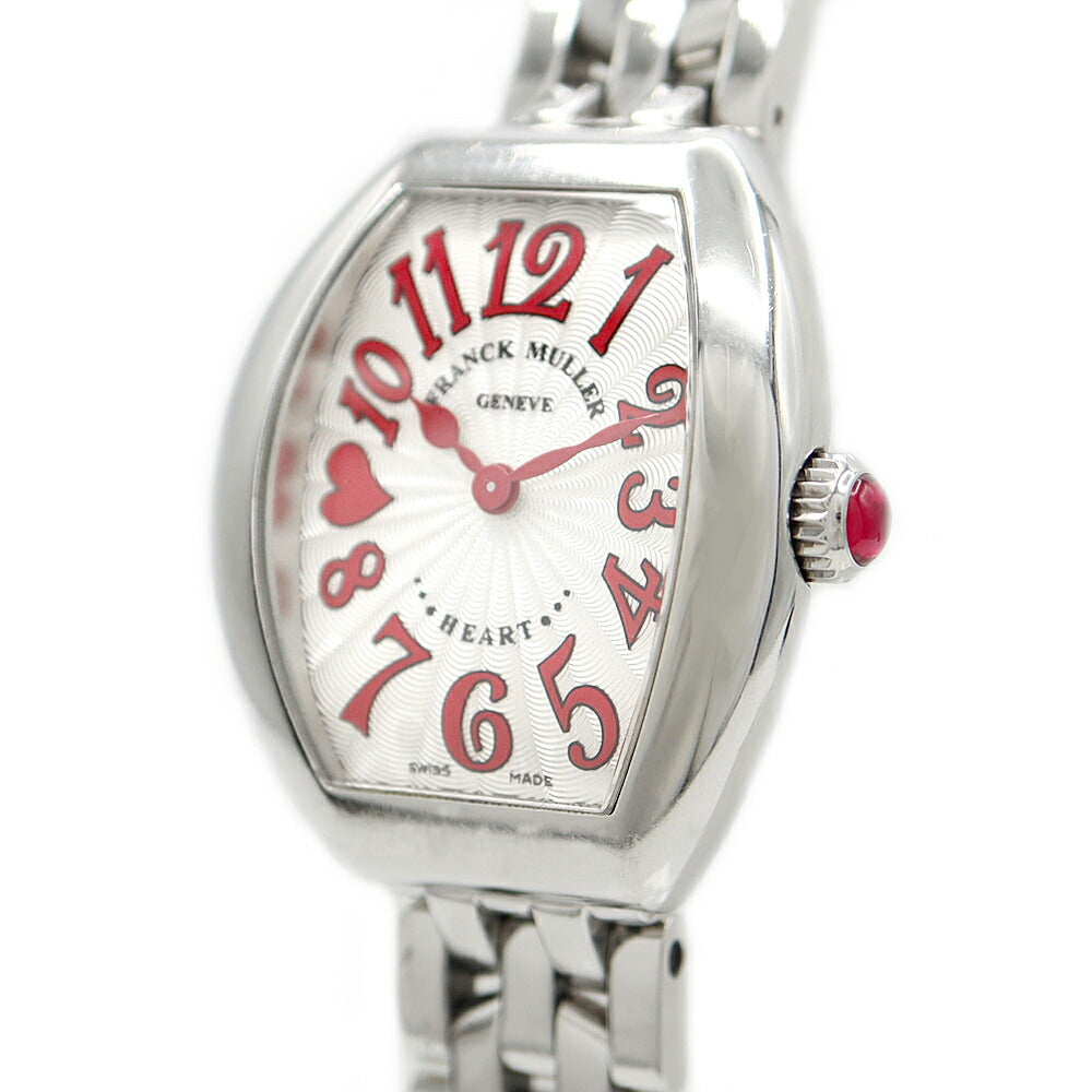 国内正規品 電池交換済 FRANCK MULLER フランクミュラー ハートトゥハート トレゾ 5002 S QZ シルバーギョーシェ SS ステンレス レディース クォーツ【6ヶ月保証】【中古】【腕時計】