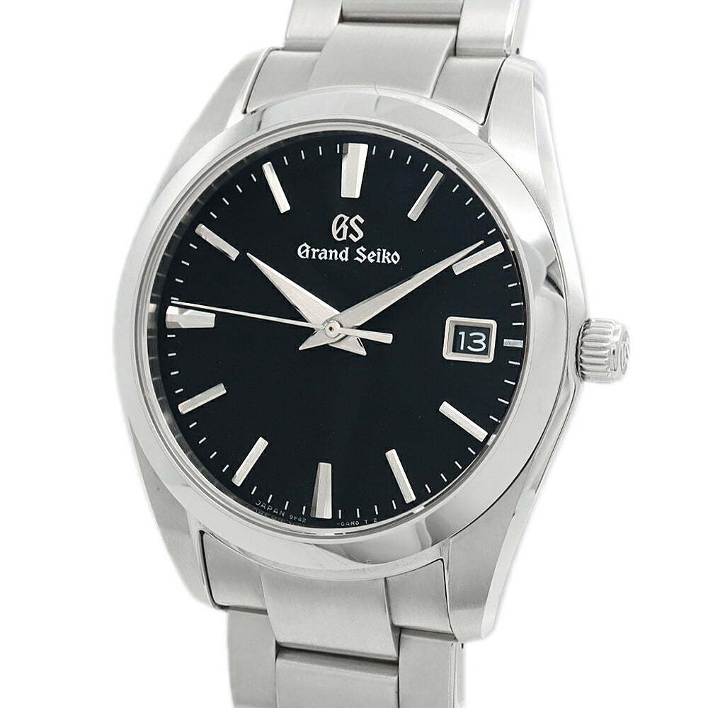 電池交換済 SEIKO セイコー GS グランドセイコー ヘリテージコレクション 9F62-0AB0 デイト 100m防水 黒 ブラック SS ステンレス メンズ クォーツ【6ヶ月保証】【腕時計】【中古】