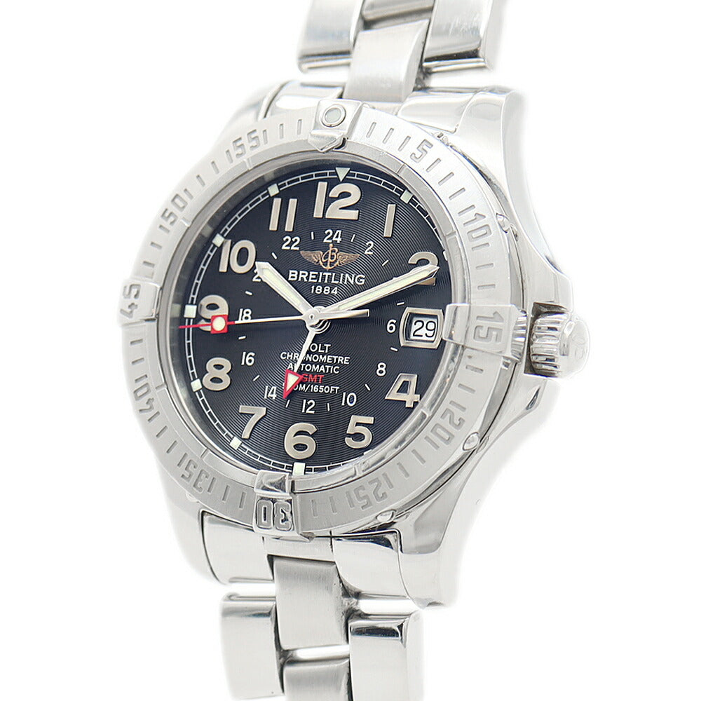 内部点検済 BREITLING ブライトリング コルト GMT A32350 デイト 500m防水 黒 ブラック SS ステンレス メンズ 自動巻き【6ヶ月保証】【腕時計】【中古】