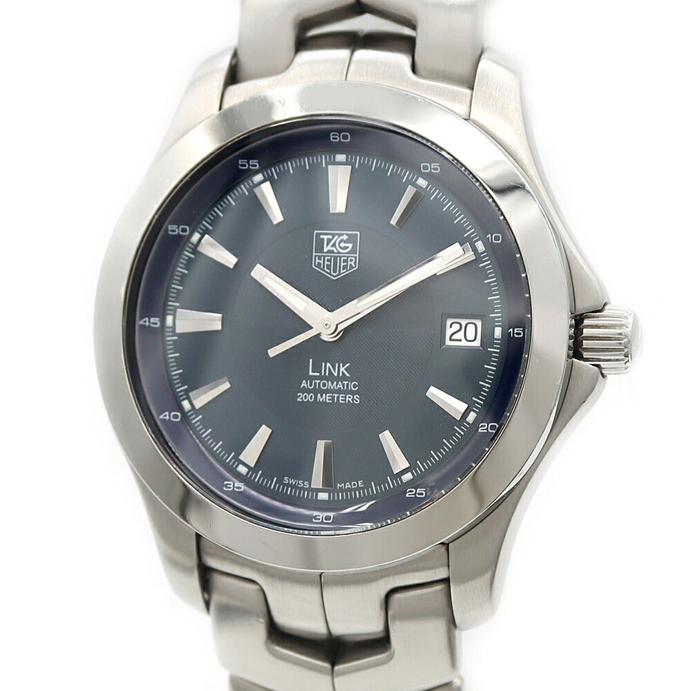 内部点検済 TAG Heuer タグホイヤー リンク WJF2112 デイト 200m防水 ネイビー SS ステンレス メンズ 自動巻き【6ヶ月保証】【腕時計】【中古】