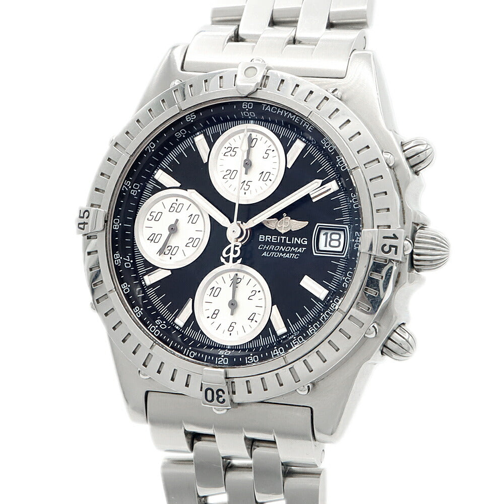 内部点検済 BREITLING ブライトリング クロノマット ブラックバード A13350 デイト クロノグラフ 100m防水 黒 ブラック SS ステンレス メンズ 自動巻き【6ヶ月保証】【腕時計】【中古】