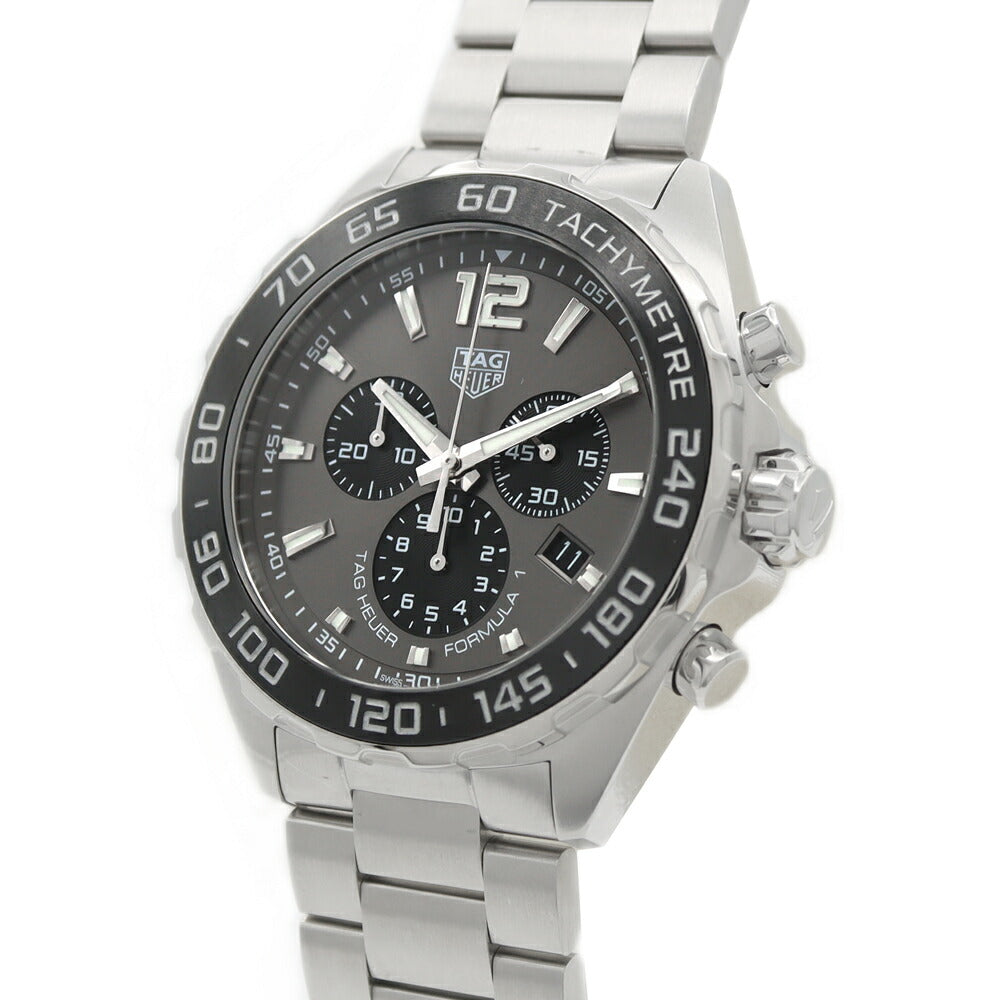 電池交換済 TAG Heuer タグホイヤー フォーミュラ1 クロノグラフ CAZ1011 BA0842 200m防水 デイト グレー CE セラミック SS ステンレス メンズ クォーツ フォーミュラー1【6ヶ月保証】【腕時計】【中古】