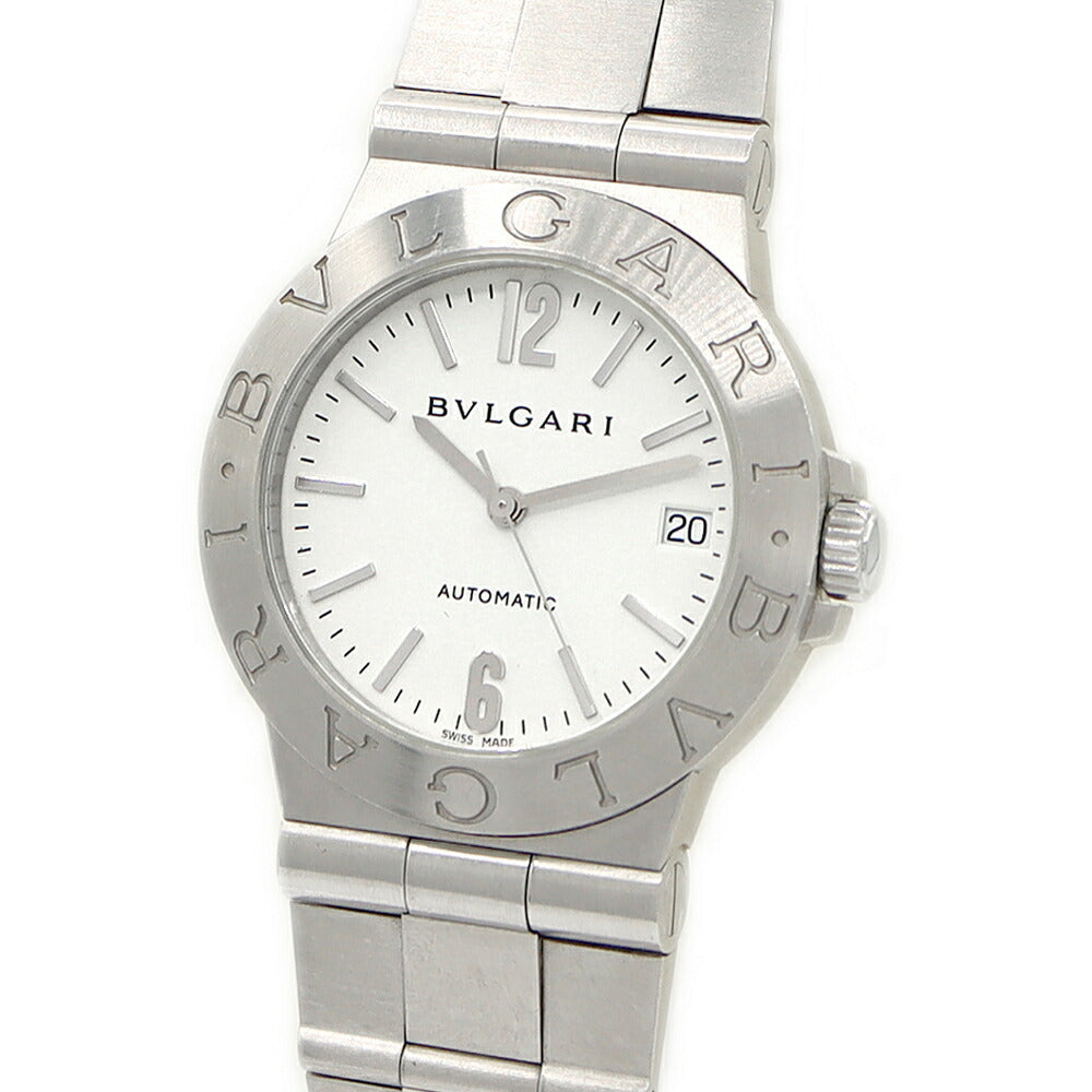 BVLGARI ブルガリ ディアゴノ スポーツ LCV35S デイト 白 ホワイト SS ステンレス メンズ 自動巻き【6ヶ月保証】【腕時計】【中古】