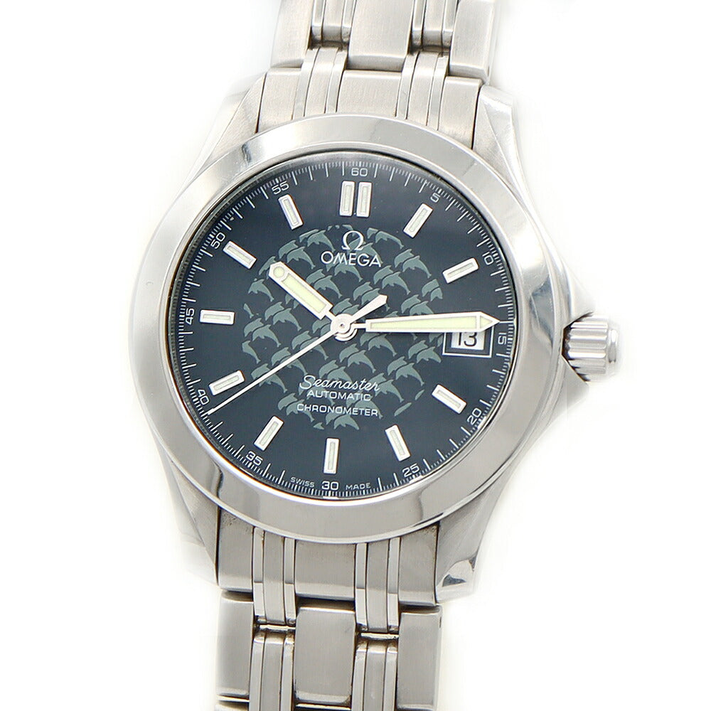 OMEGA オメガ シーマスター120 ジャックマイヨール2002 3500本限定 2508.80 デイト 120m防水 青 ブルー SS ステンレス メンズ 自動巻き【6ヶ月保証】【腕時計】【中古】
