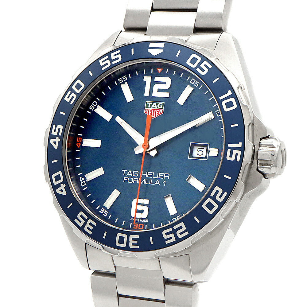 電池交換済 TAG Heuer タグホイヤー フォーミュラ1 WAZ1010 200m防水 デイト 青 ブルー SS ステンレス メンズ クォーツ【6ヶ月保証】【腕時計】【中古】