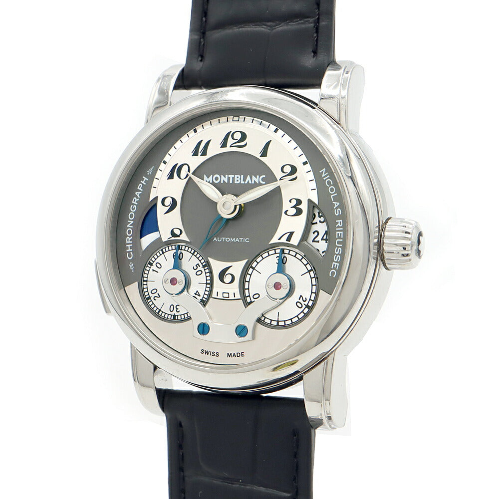 MONTBLANC モンブラン ニコラ リューセック クロノグラフ 102337 デイト グレー SS ステンレス 純正尾錠 メンズ 自動巻き【6ヶ月保証】【腕時計】【中古】