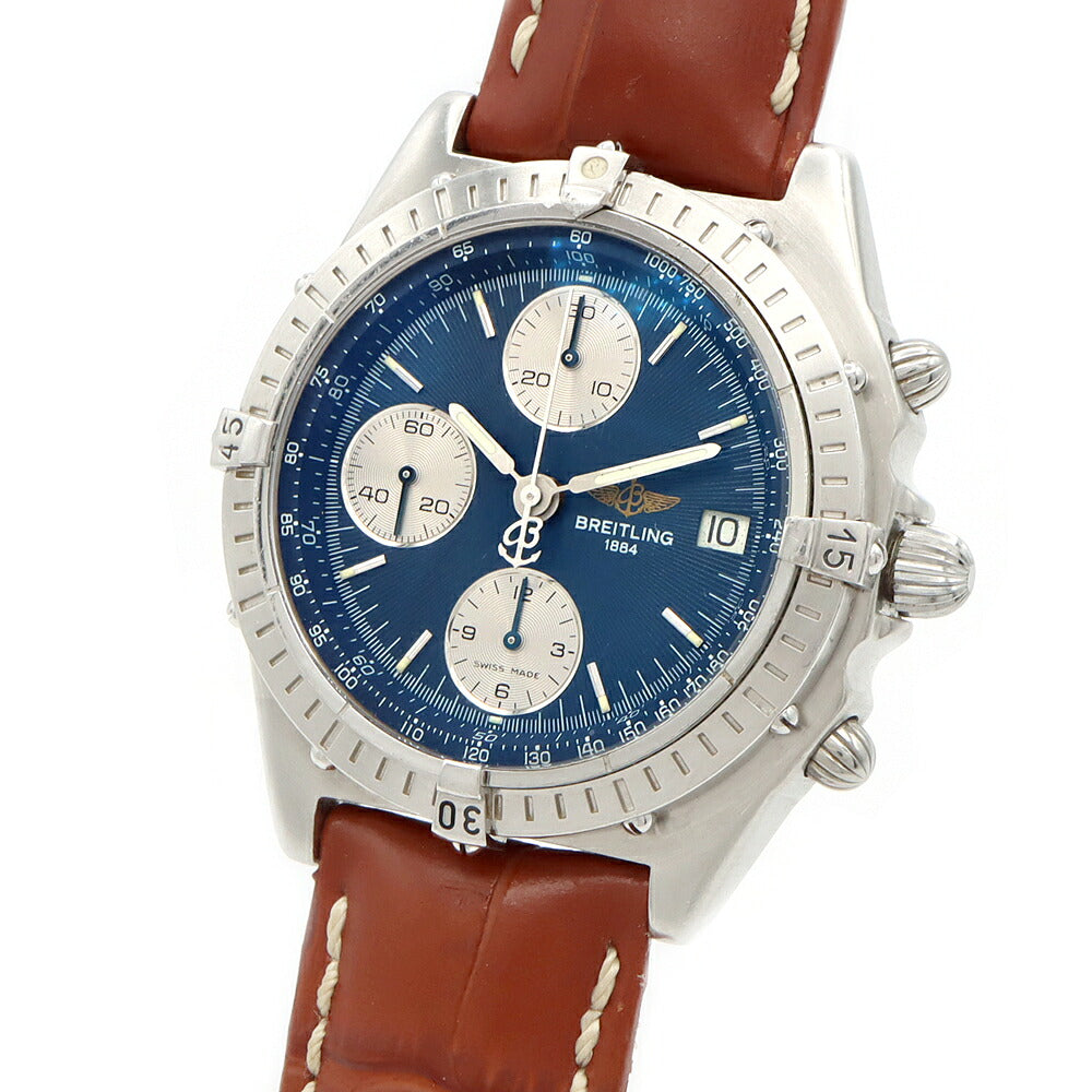 BREITLING ブライトリング クロノマット A13048 クロノグラフ デイト 100m防水 青 ブルー SS ステンレス 純正尾錠 メンズ 自動巻き【6ヶ月保証】【腕時計】【中古】