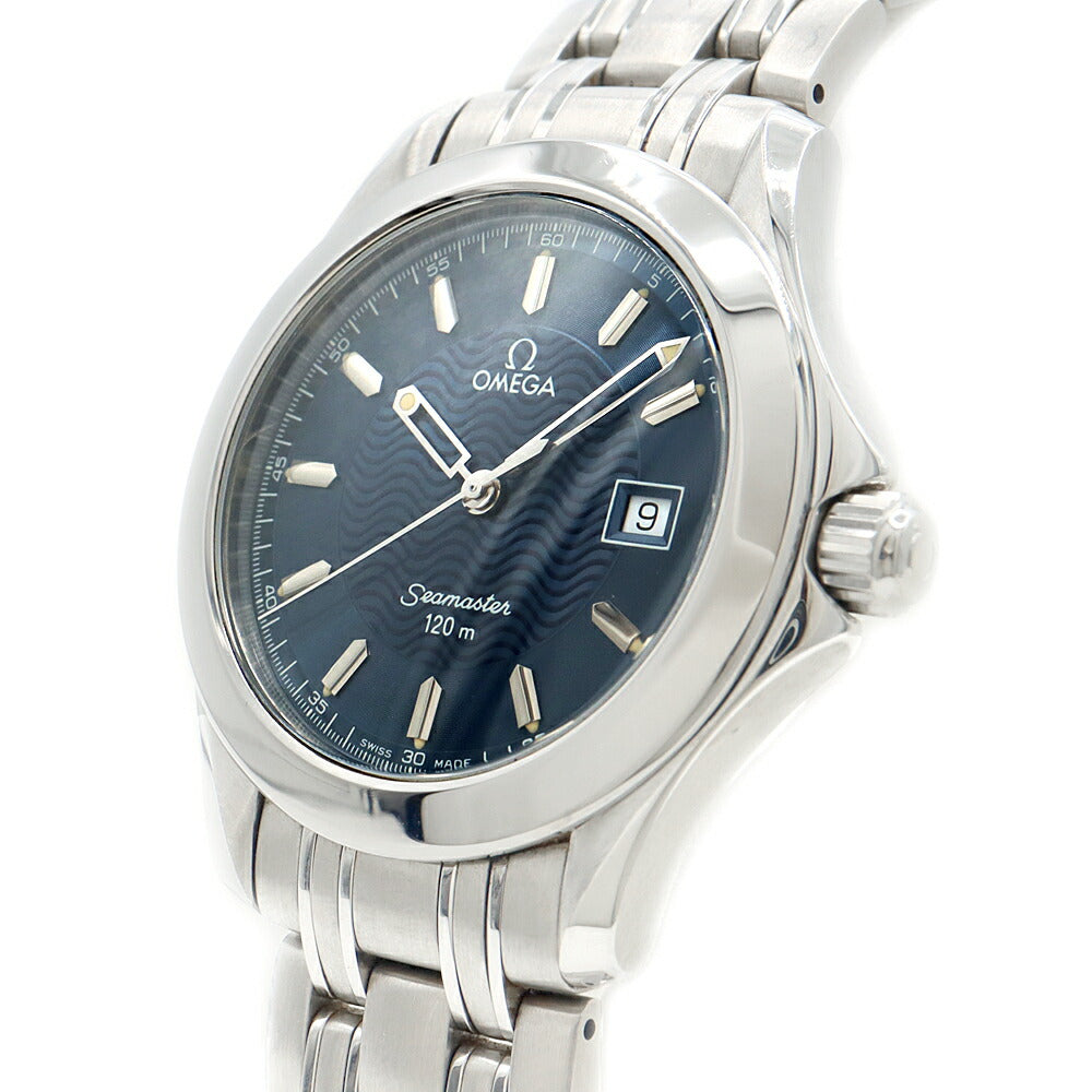 電池交換済 OMEGA オメガ シーマスター 120 2511.81 デイト 120m防水 青 ブルー SS ステンレス メンズ クォーツ【6ヶ月保証】【腕時計】【中古】