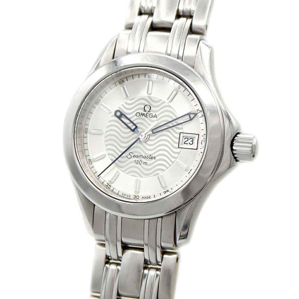 電池交換済 OMEGA オメガ シーマスター 120 2581.31 デイト 120m防水 シルバー SS ステンレス レディース クォーツ【6ヶ月保証】【腕時計】【中古】