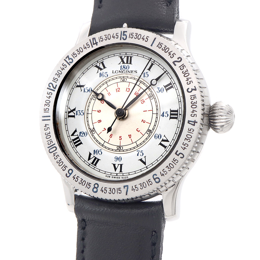 LONGINES ロンジン リンドバーグ アワーアングル ウォッチ 628.5229 白 ホワイト シルバー SS ステンレス メンズ 自動巻き 【6ヶ月保証】【腕時計】【中古】