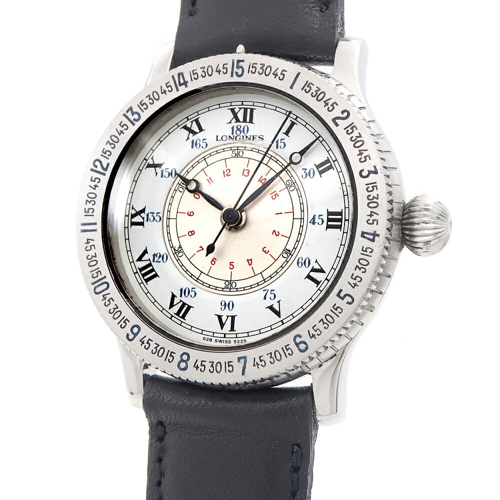 LONGINES ロンジン リンドバーグ アワーアングル ウォッチ 628.5229 白 ホワイト シルバー SS ステンレス メンズ 自動巻き 【6ヶ月保証】【腕時計】【中古】
