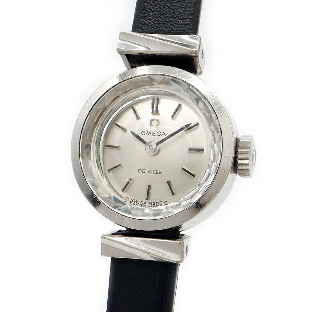 OMEGA オメガ DeVille デビル カットガラス 511.285 Cal.485 17石 シルバー SS ステンレス レディース 手巻き アンティーク ヴィンテージ デヴィル【腕時計】【中古】